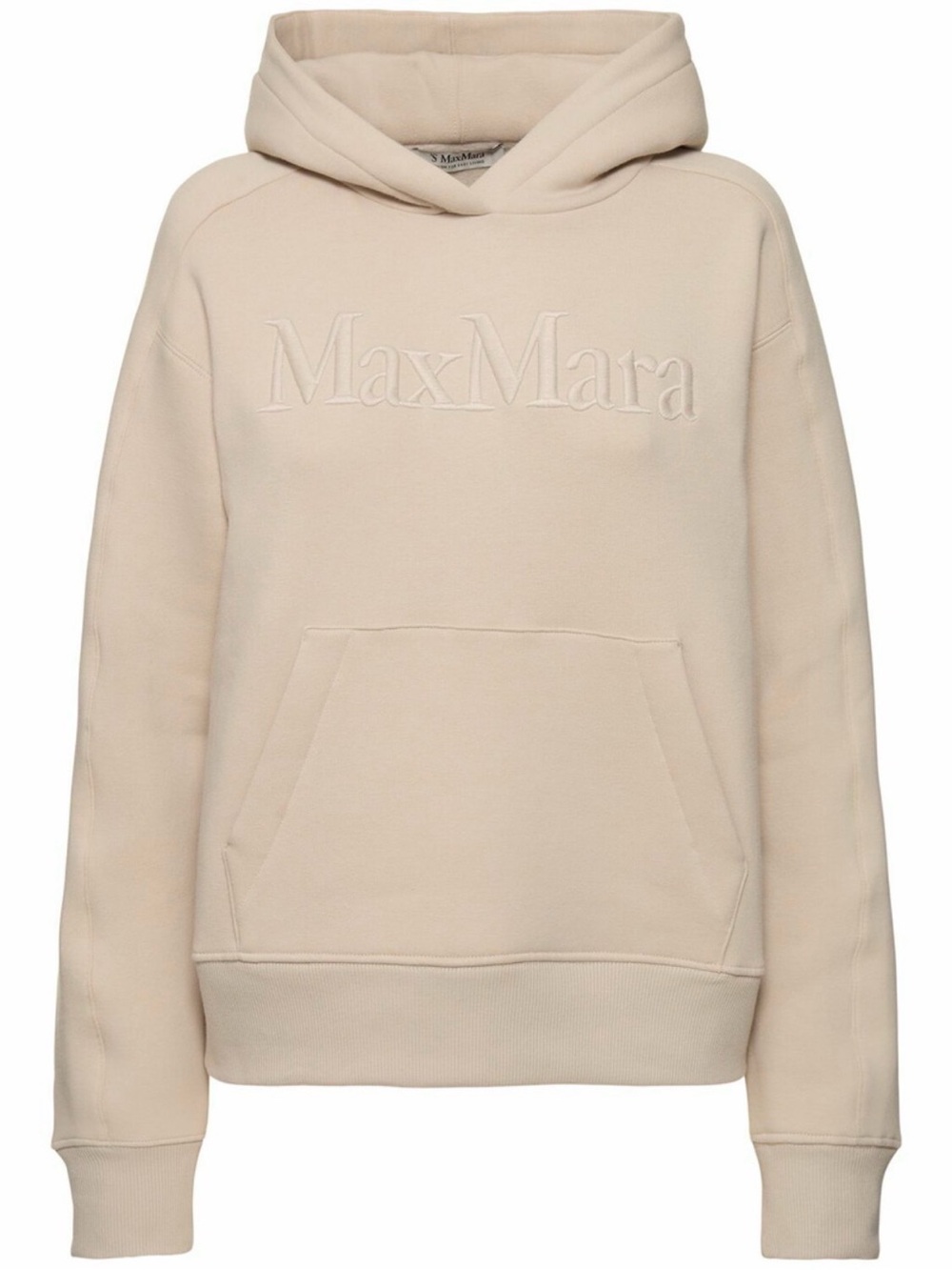 ’S Max Mara Malva Logo Embroidered Hoodie Beige Quiet Luxury Cotton Medium